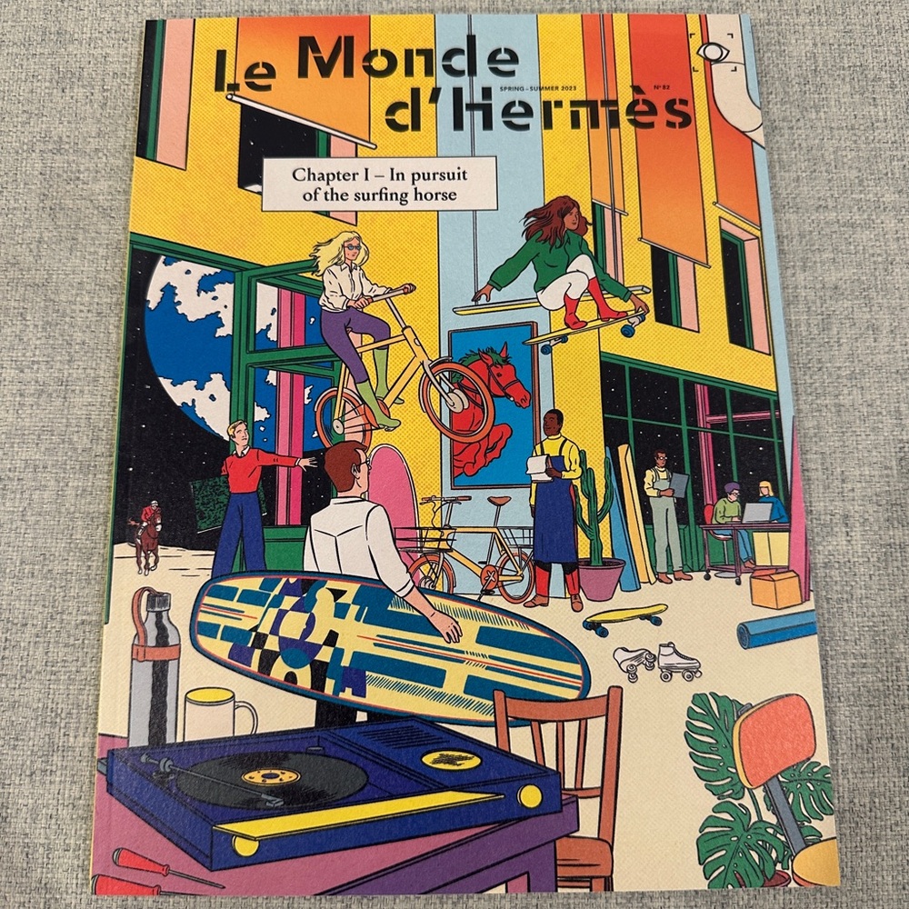 Hermes Le Monde d' Colorful Surf & Skate Art Print Cover
